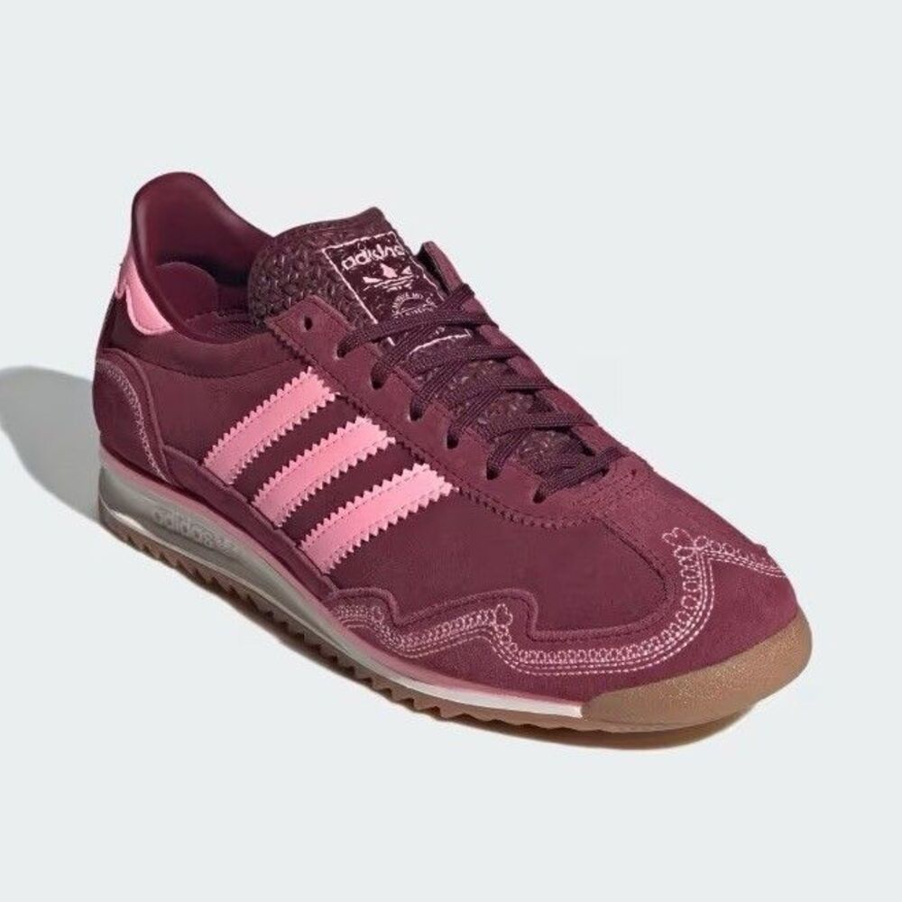 Adidas SL 72 OG W Maroon Pink Embroidery Women Size 8 IH6884 Retro Sneakers NIB